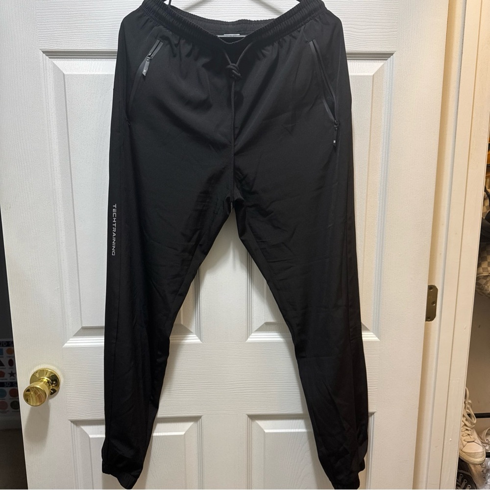 Black Joggers with Tapered Legs and Elastic Waistband